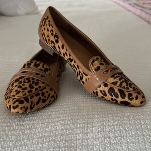 Vionic Leopard Print Flats with Tan Details